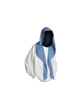 Two-Tone Striped Plaid Raglan Hoodie