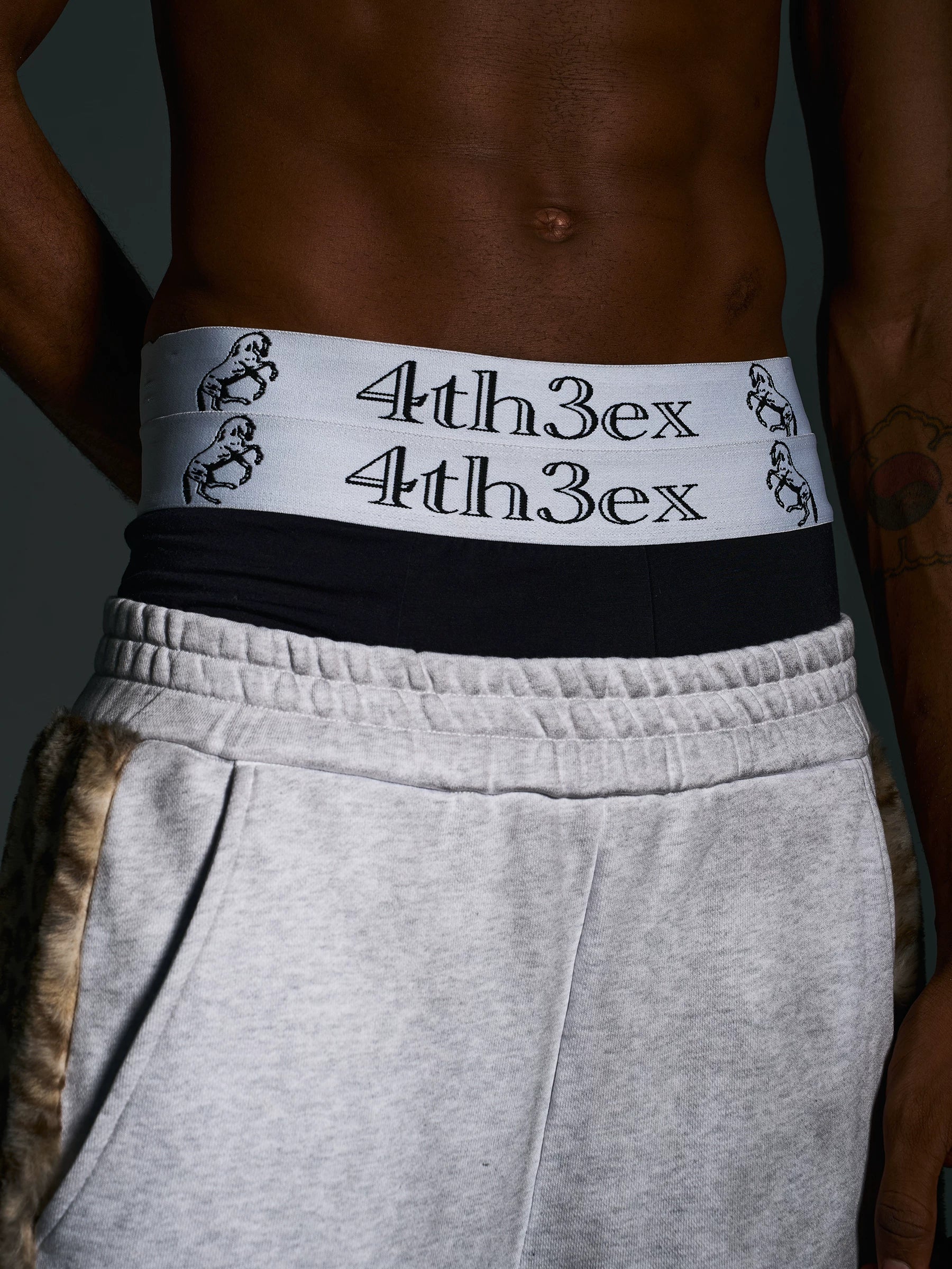 Men's Embroidered Horse Double Waistband Boxers