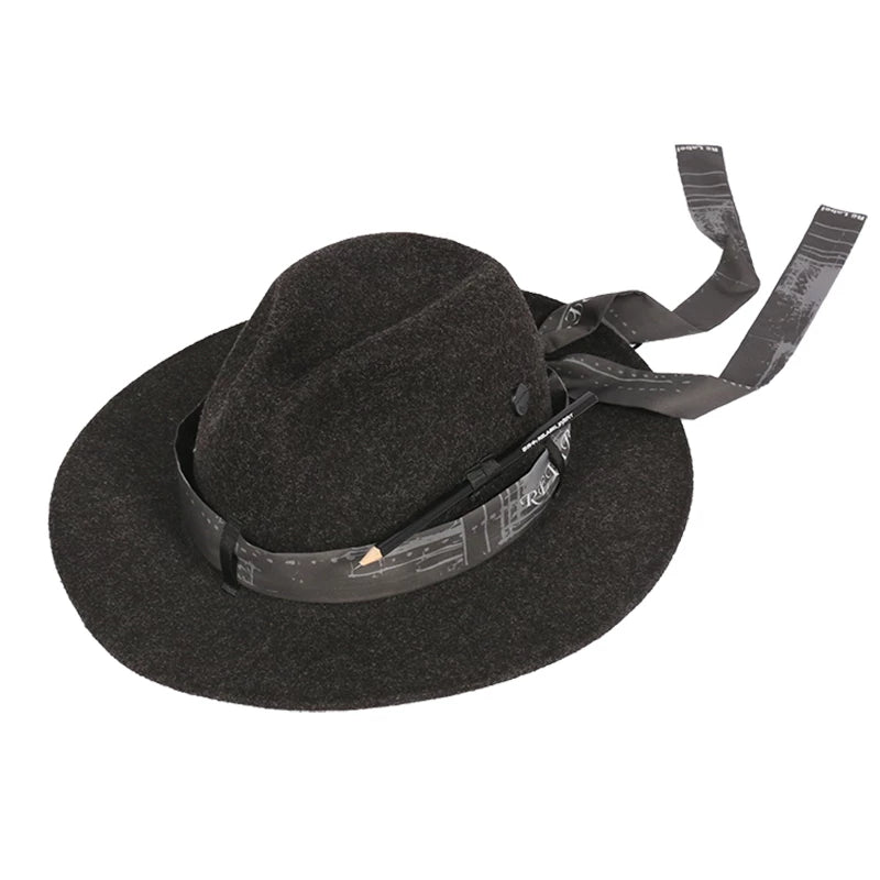 Wool Hat With Removable Ribbon Buckle
