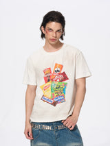 Men's Snack Print Washed Cotton Tee