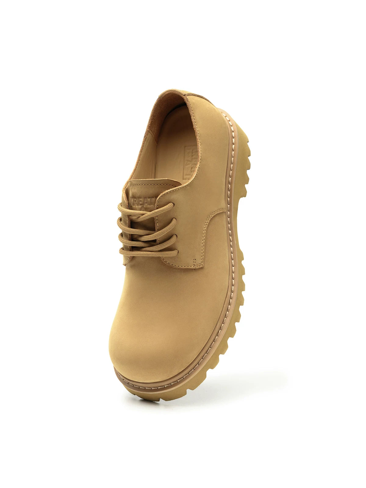 Matte Yellow Leather Derby Shoes