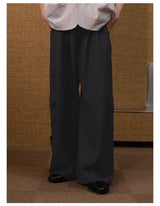 Wool Plaid Drop Crotch Cargo Pants