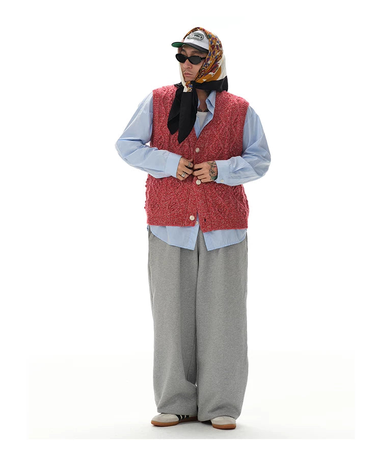 Wool Blend Vintage Knit Vest