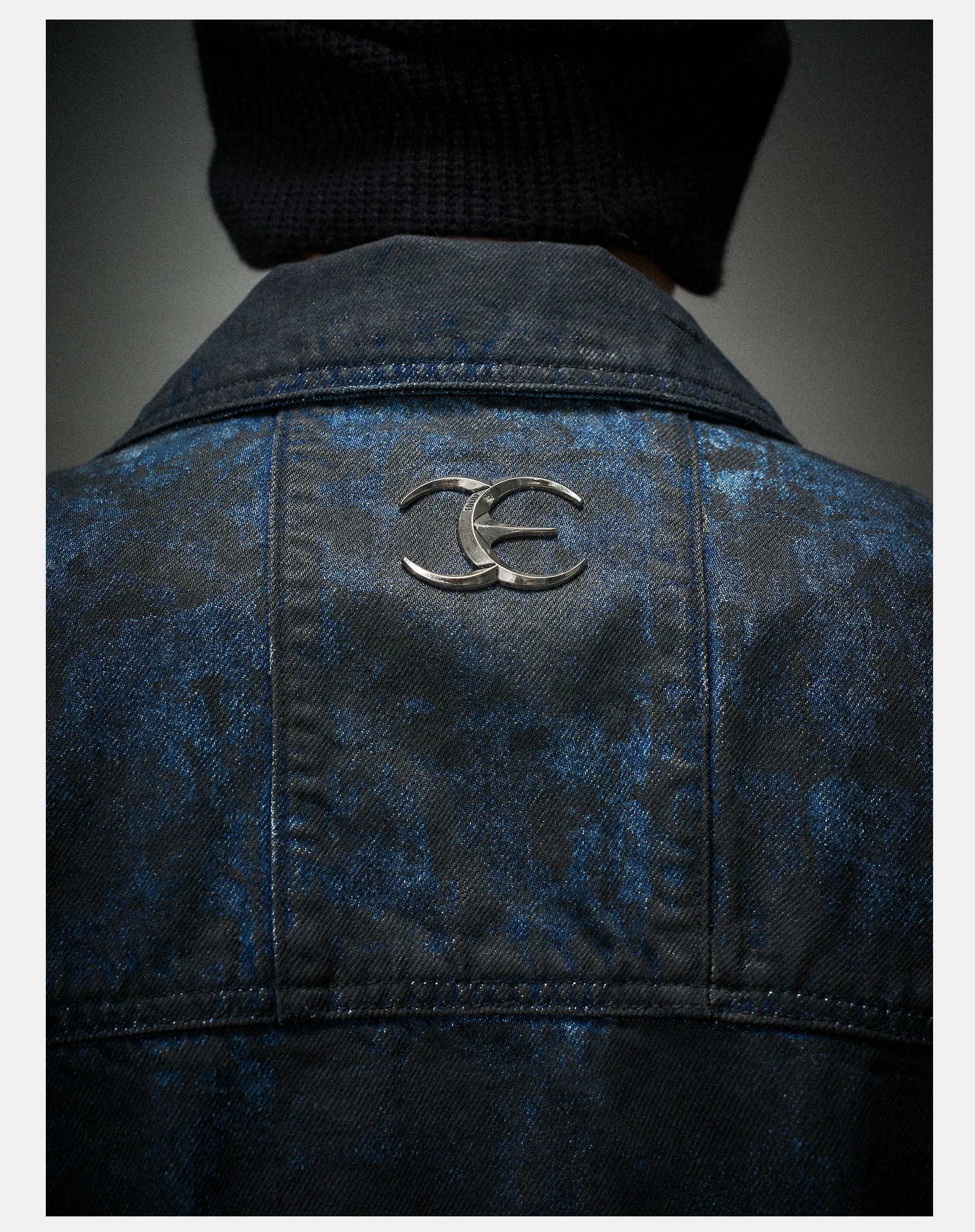 Distressed Ice Blue Ombre Denim Jacket