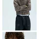 Washed Fleece Plaid Lined Jacket