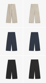 Natural Wash Double Pleated Loose Pants