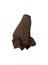 Balloon Pleated Acetate Tencel Cropped Pants
