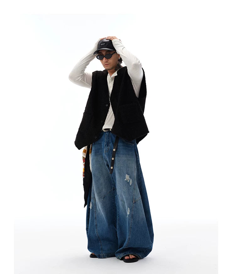 Men's Oversized Lamb Wool Vest