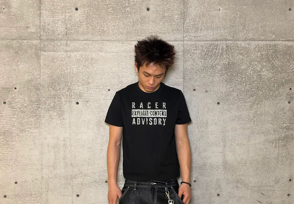 Distressed Rhinestone Racer Tee