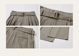High Waist Wide Leg Belted Pants