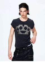 Rivet Striped Flutter Sleeve Tee