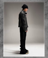 Distressed Deconstructed Biker Leather Jacket