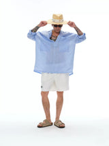 100% French Linen V-Neck Shirts