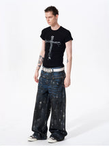 Men's Slim Fit Headphone Cross Tee