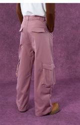 Men's Pink Beige Multi-pocket Cargo Pants