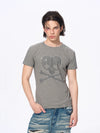 Men’s Striped Skull Print T-Shirt