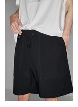 Plaid Multi-Pocket Elastic Waist Shorts