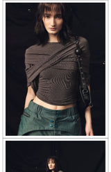 Vintage Dune Rock Draped Tulle Top