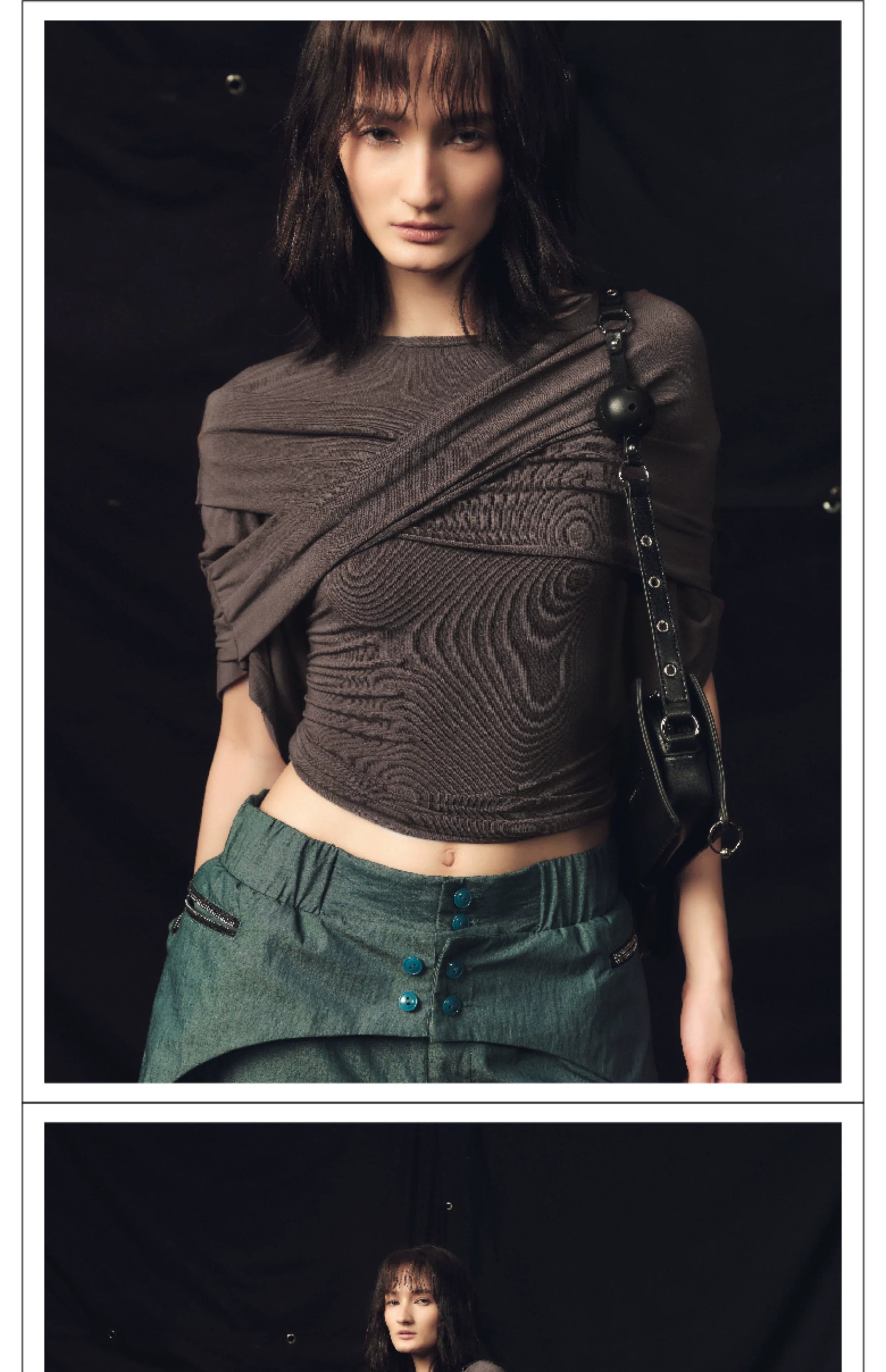 Vintage Dune Rock Draped Tulle Top