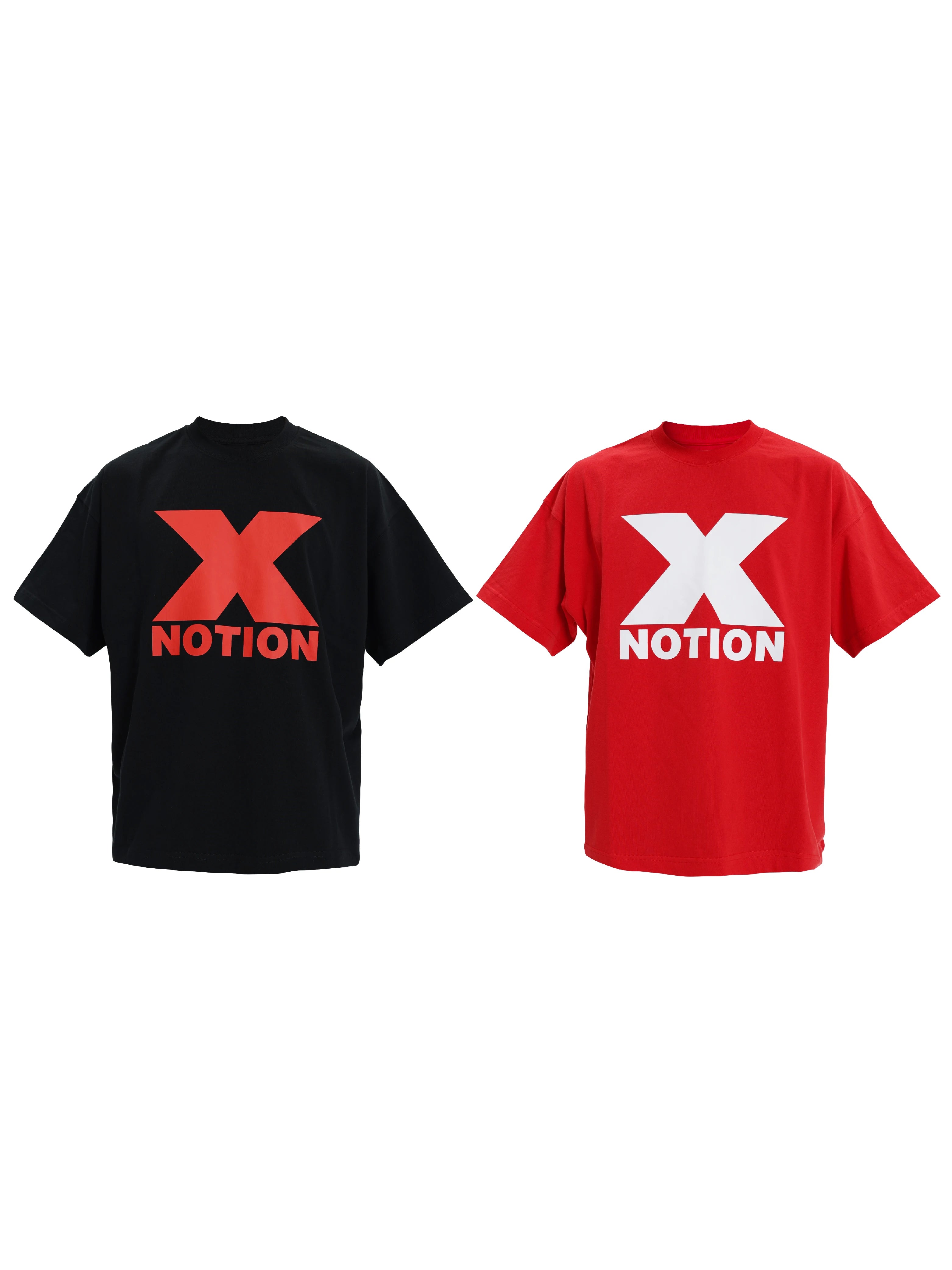Loose Two-tone Print Cotton Tees