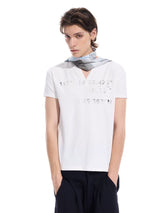 Distressed Print Slim Fit V-Neck Tee