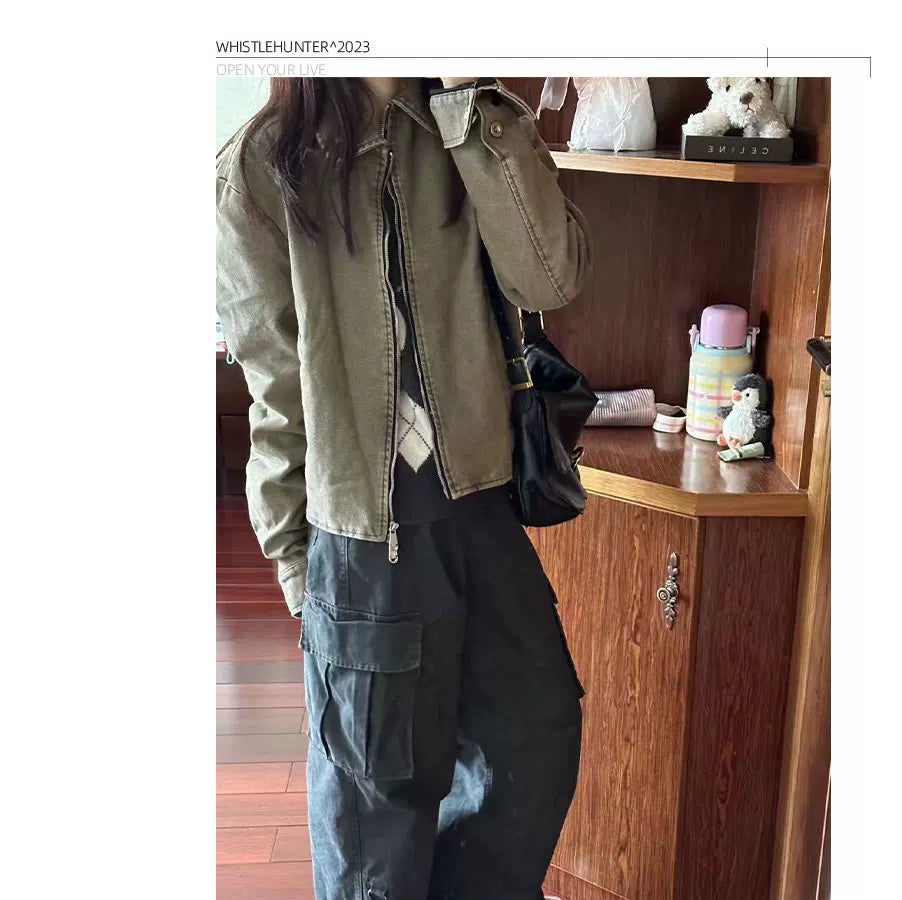 Two-Tone Short Vintage Jacket