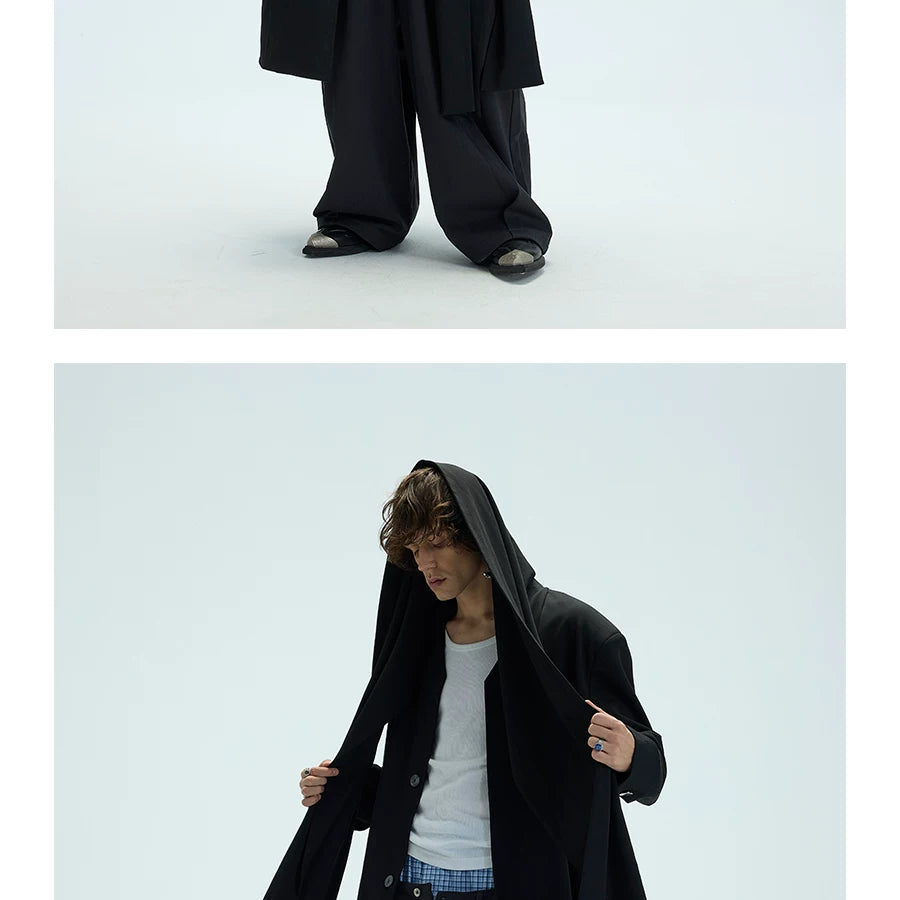 Thick Multi-Wear Hooded Scarf Blazer Coat