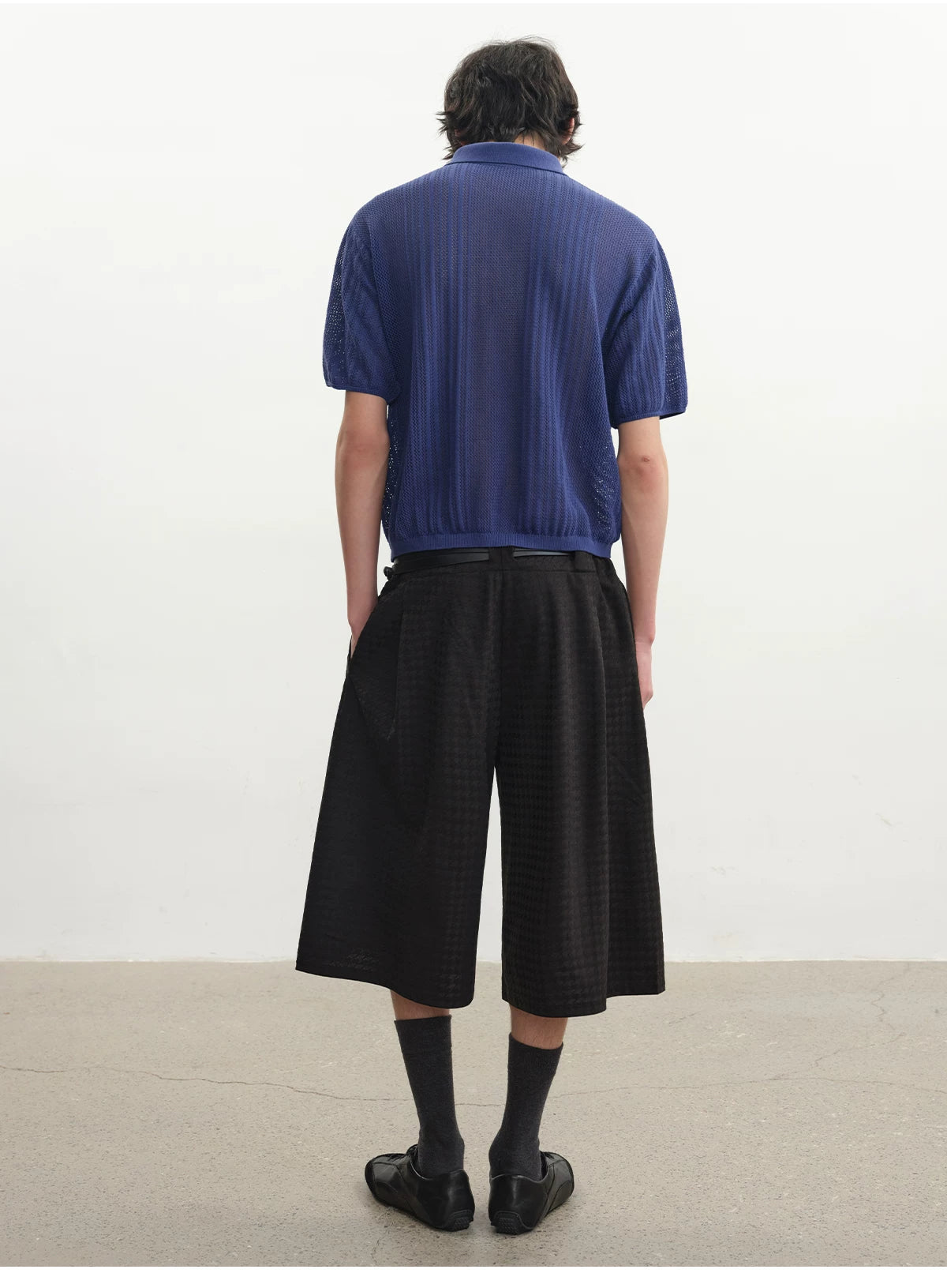 Cutout Ribbed Cotton Polo Shirts