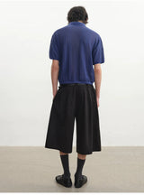 Cutout Ribbed Cotton Polo Shirts