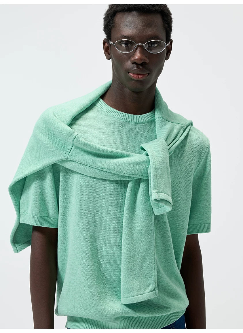 Linen Cotton Blend Short Sleeve Tee