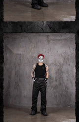 Nightfang Black Waxed Flared Jeans