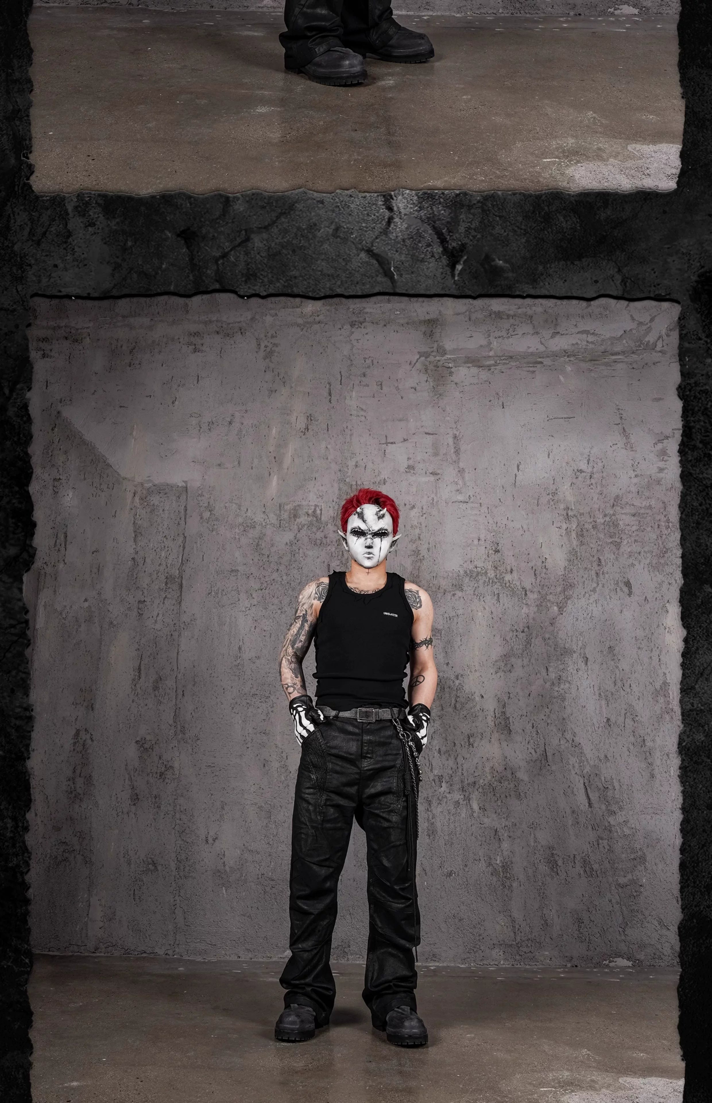 Nightfang Black Waxed Flared Jeans