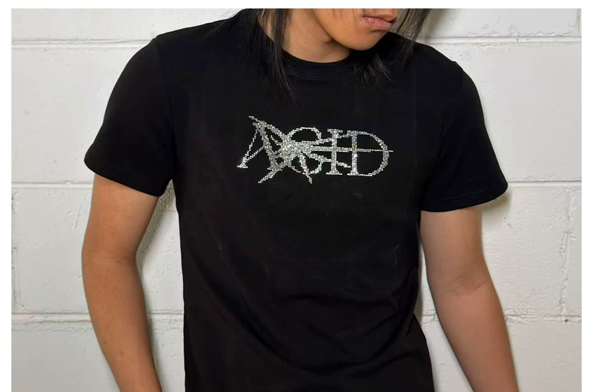Acid Rock Band Slim Rhinestone Tee