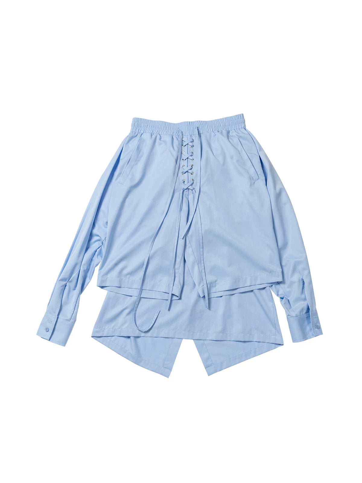 Vintage Irregular Patchwork Drawstring Casual Shorts