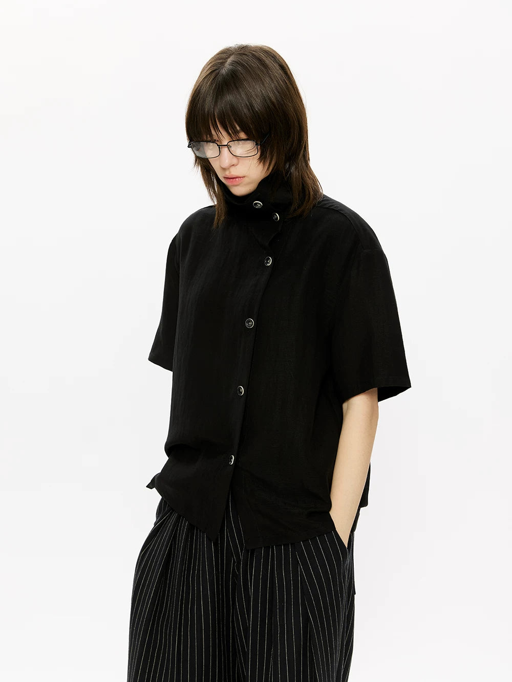 Linen Lyocell Short-Sleeve Shirt