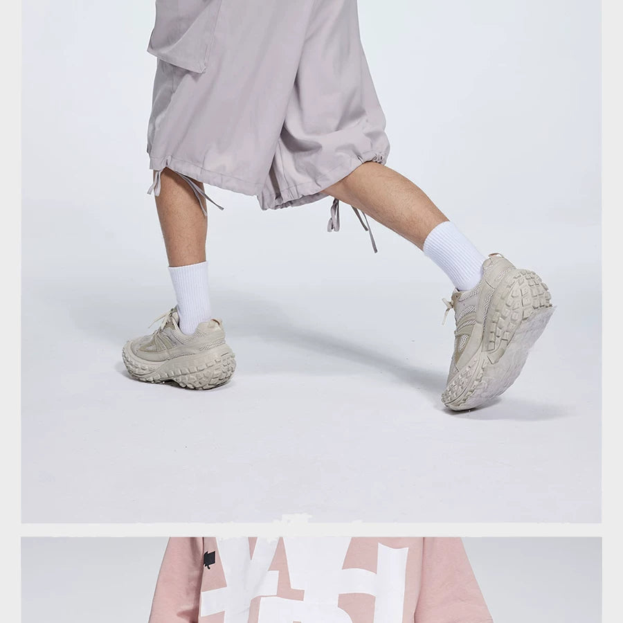 Casual Three Color Pocket Drawstring Shorts