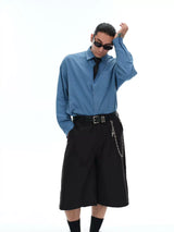 Men's Misty Blue Long Sleeve Shirts