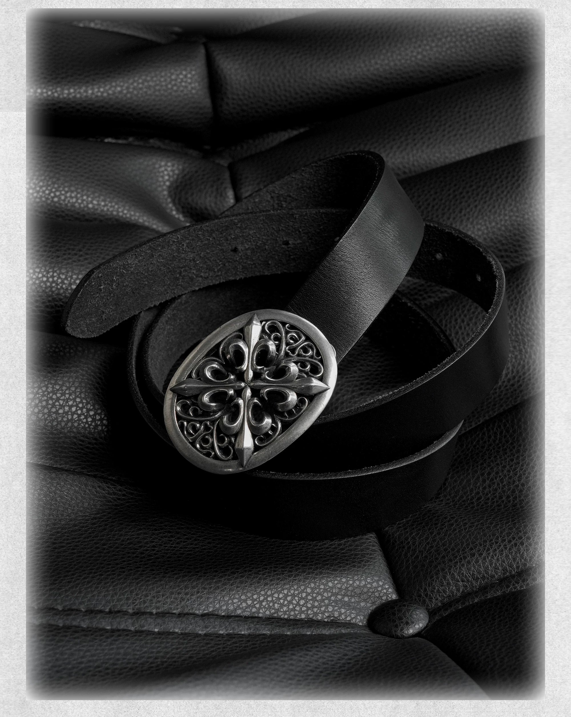 Dark Iris Silver Vintage Cowhide Belt