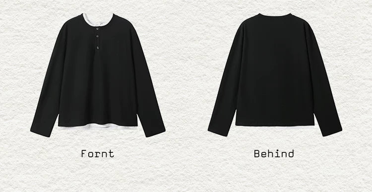 Men’s Waffle Henley Twofer Long-Sleeved Tees
