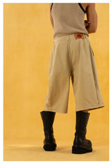 Men's Red Khaki Loose Vintage Shorts