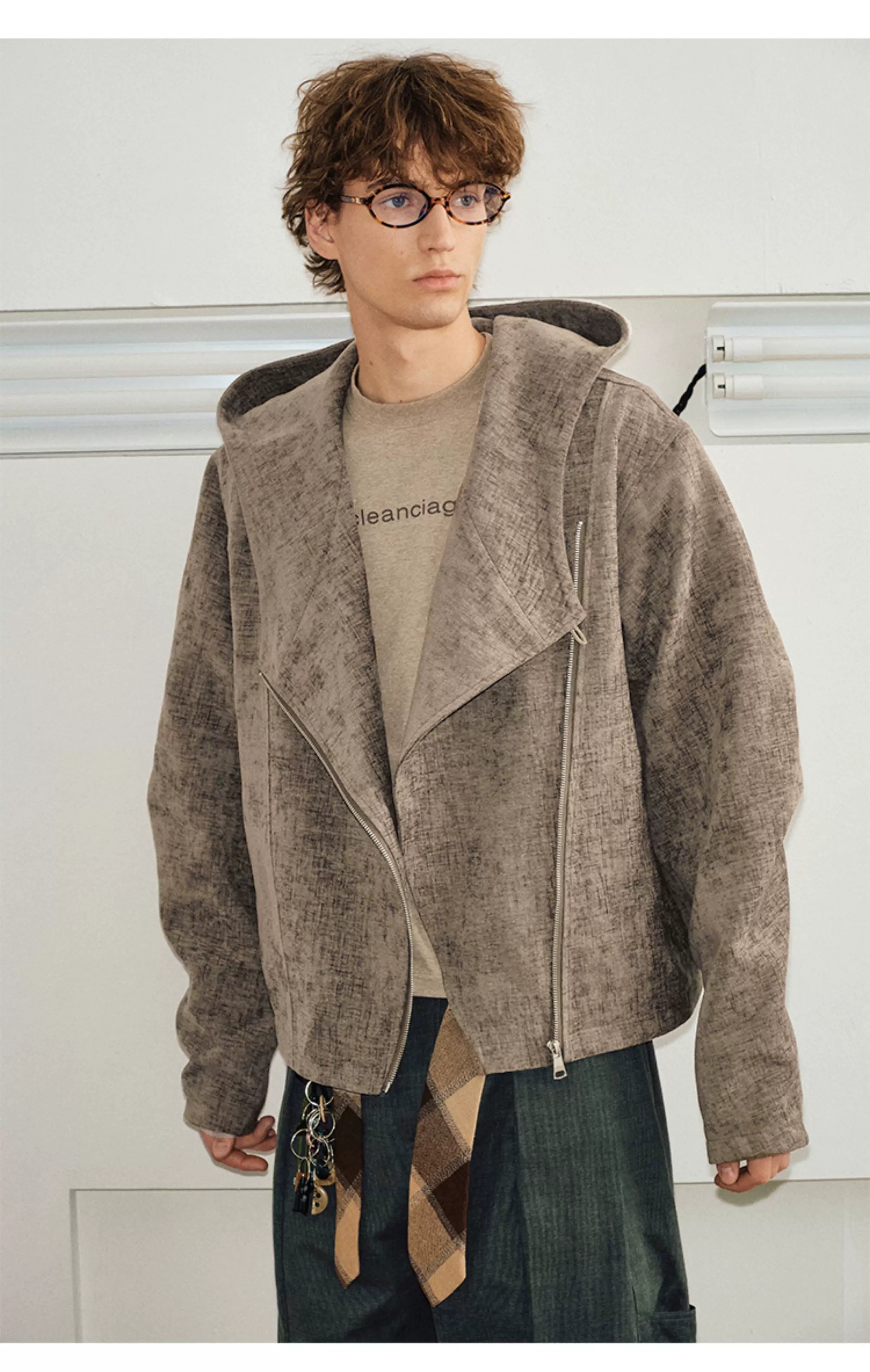 Men's Vintage Asymmetric Fleece Jacket