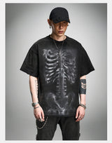 Loose Washed Distressed Black Graphic Tee