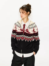 Fair Isle Color Block Cardigan