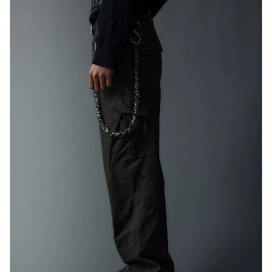 Adjustable Zipper Flared Baggy Cargo Pants
