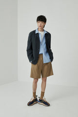 Draped Drawstring Elastic Waist Pleated Shorts