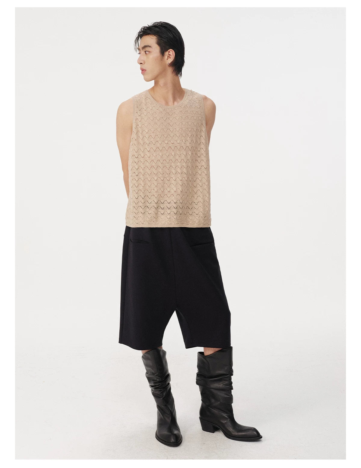 Pocketed Low-Rise Tencel Shorts