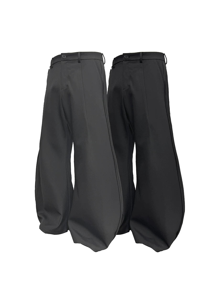 Two-Tone Wide Leg Machete Pants