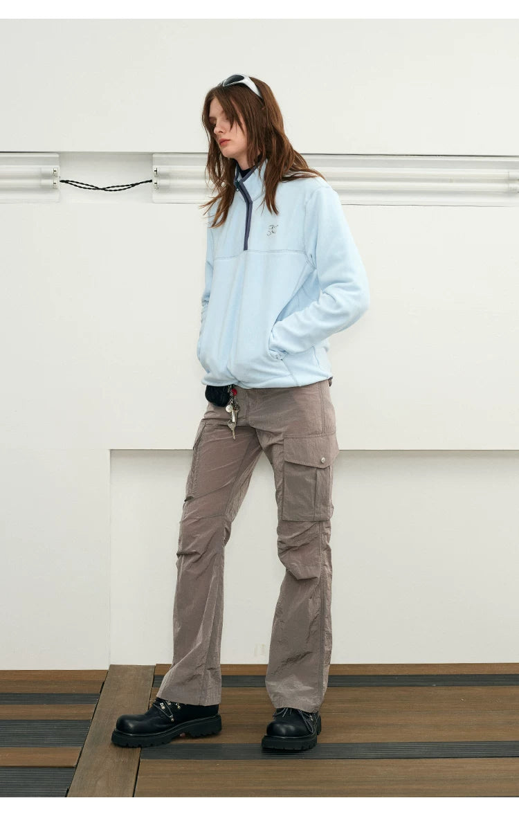 Warm Fleece Stand Collar Pullover Jacket
