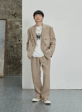 Pleated Wide Leg Suit Pants