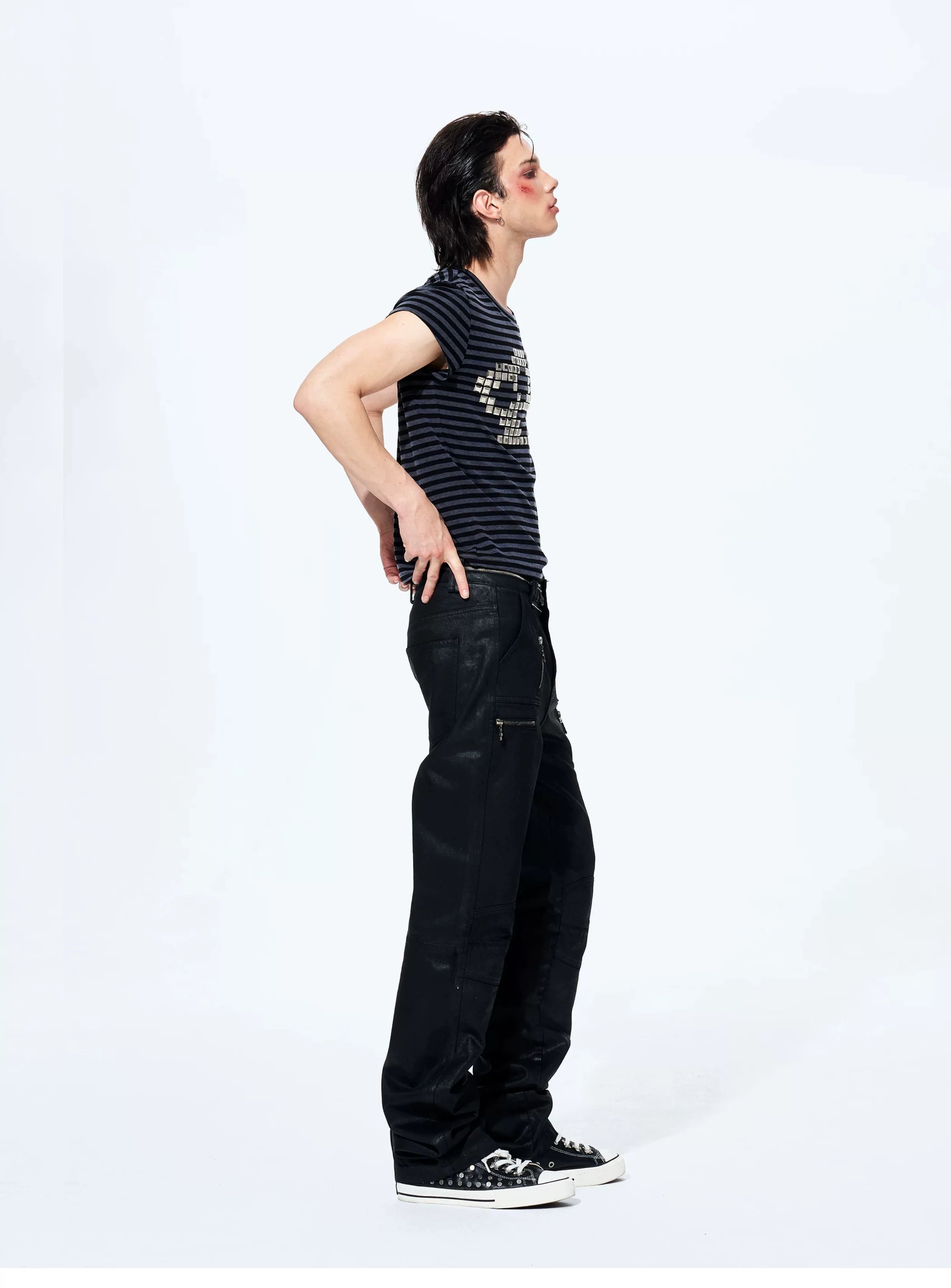 Rivet Striped Flutter Sleeve Tee